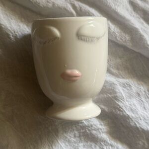 Hobby Lobby Cream and Pink Face Vase